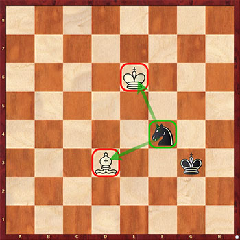 Диаграмма 1: Шахматная вилка конём