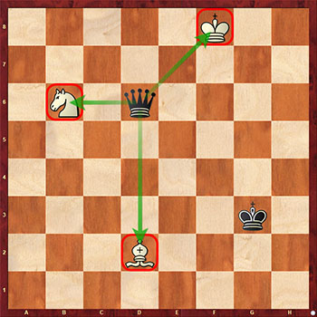 Диаграмма 4: Шахматная вилка Ладьёй